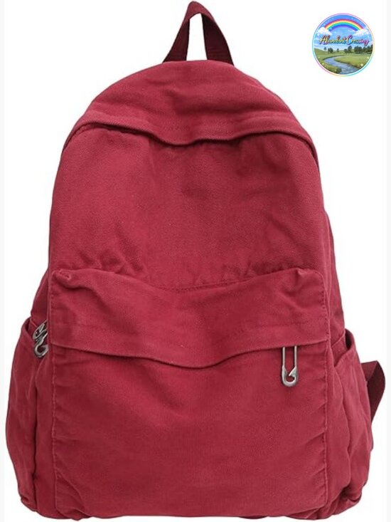 Vintage Canvas Backpack with Laptop Sleeve, Boho School Daypack, Y2K Aesthetic main image 6